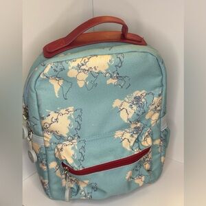 Sweet Honey White and Blue Map‎ Print Lunch Tote